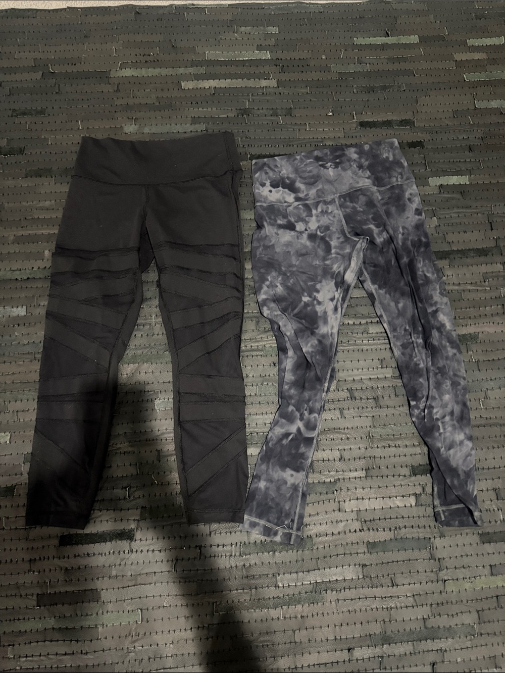 lululemon athletica Kids Black Solid and Gray Tie-Dye Leggings Set